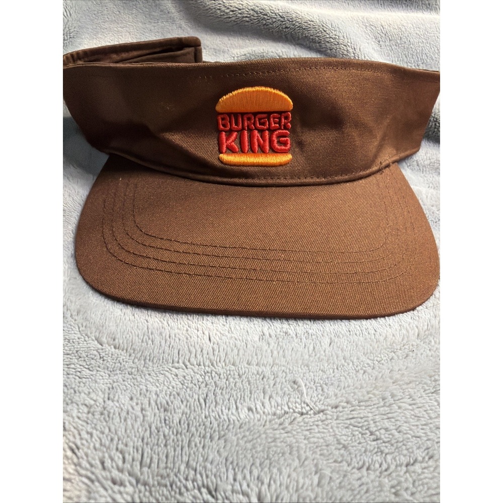 Burger King Crew Visor Brown Adjustable Snapback Employee Uniform Cap Fast Food